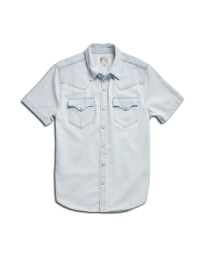 Men's Denim Short Sleeve Pearl Snap