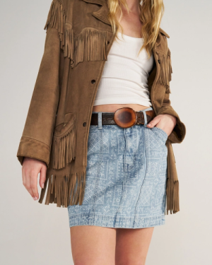 Women's High-Rise Denim Mini Skirt